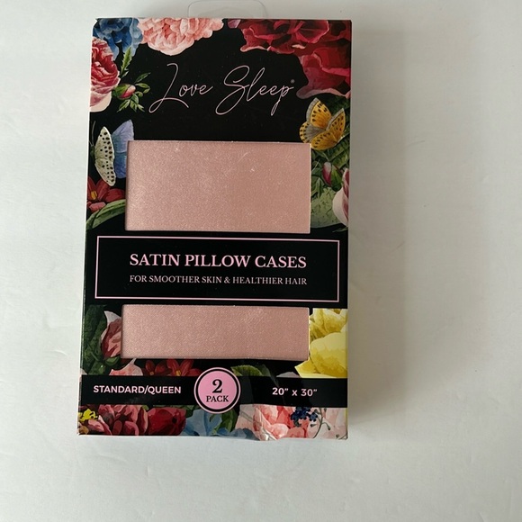 Other - Set of 2 Satin Pillowcase Standard Queen Size 20x30 pink new in box